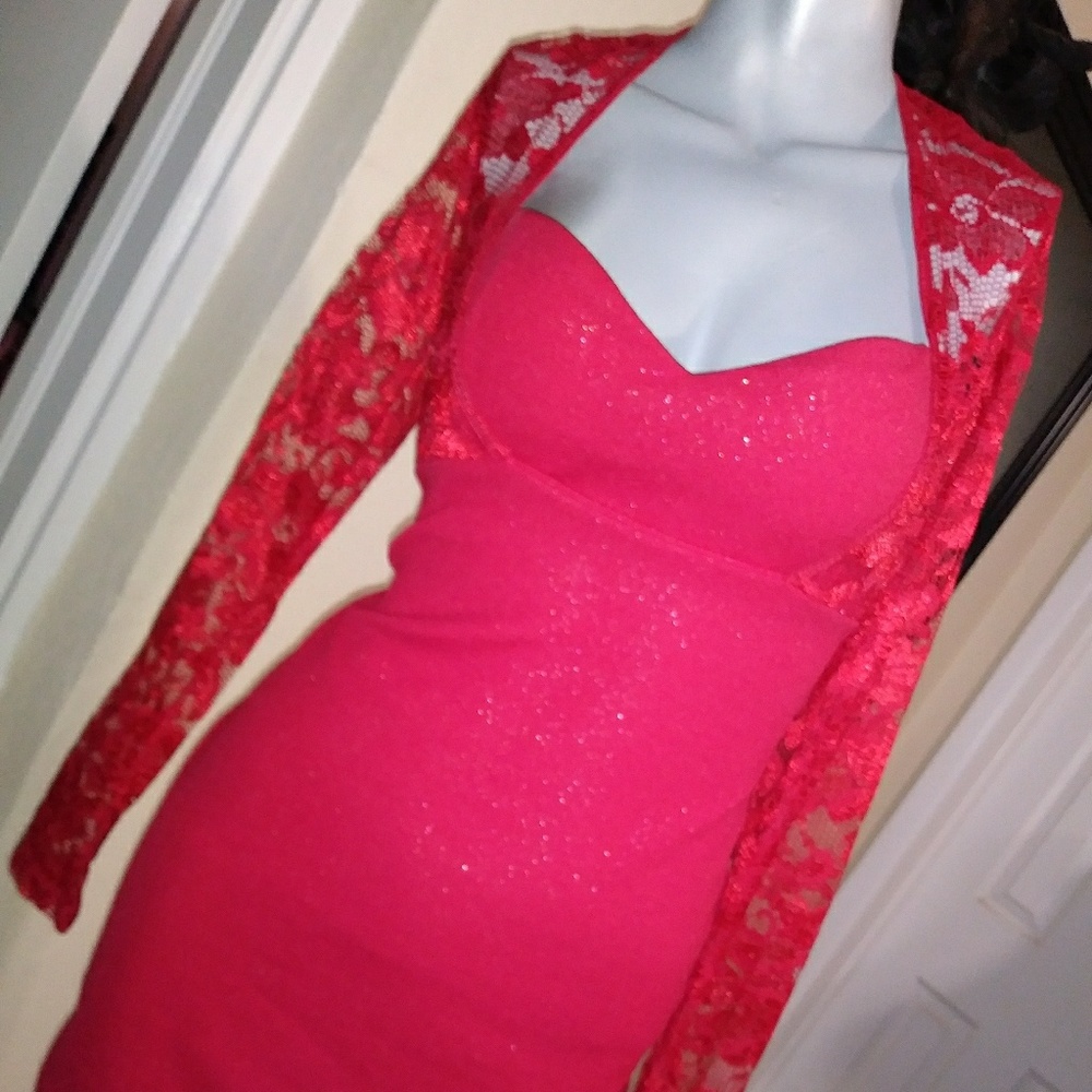 Red evening dress